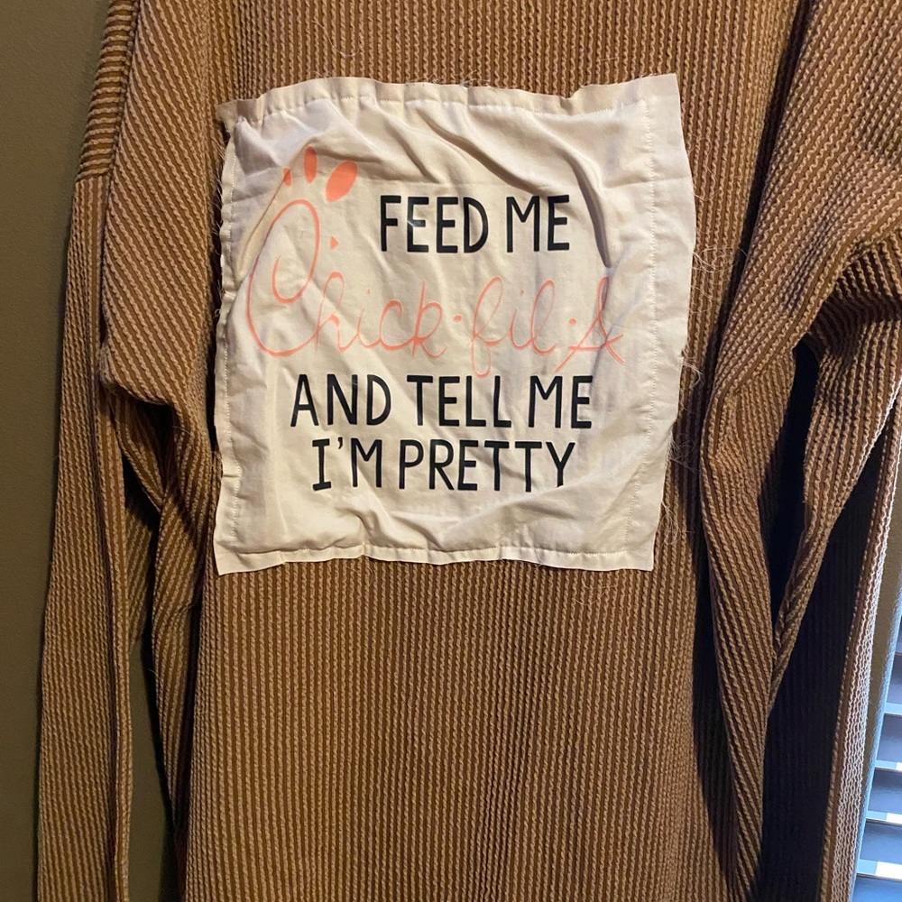Hand designed women’s long sleeve shirt size XL